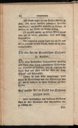 Die alte Art im Preußischen Salpeter zu machen