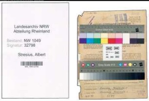 Entnazifizierung Albert Stresius , geb. 10.07.1914 (Bahnhelfer)