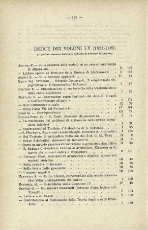 Indice dei volumi I-V (1891-1895)