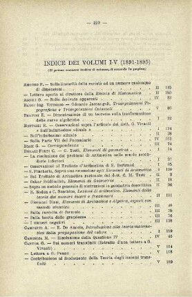 Indice dei volumi I-V (1891-1895)