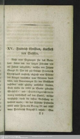 XV. Friedrich Christian, Kurfürst von Sachsen