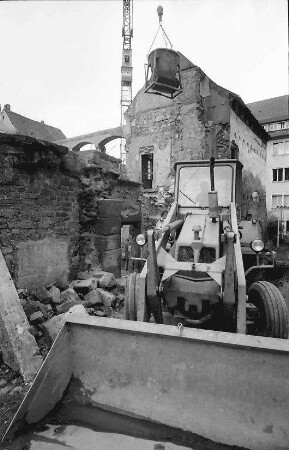 Freiburg: Rathaus; Wiederaufbau der Gerichtslaube; ausgeräumte Ruine