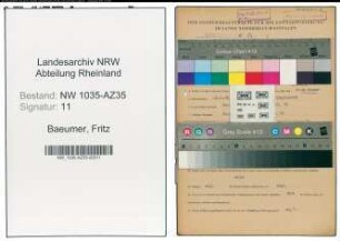 Entnazifizierung Fritz Baeumer , geb. 15.10.1895 (Bergmann)