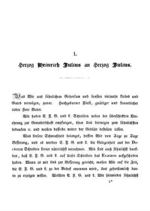 1. Herzog Heinrich Julius an Herzog Julius.