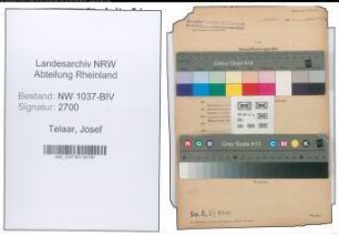 Entnazifizierung Josef Telaar , geb. 31.03.1909 (Verw.Sekretaer)