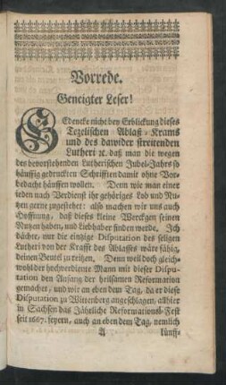 Vorrede. Geneigter Leser!