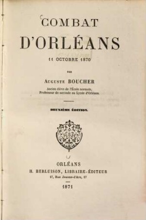 Combat d'Orléans 11 Octobre 1870