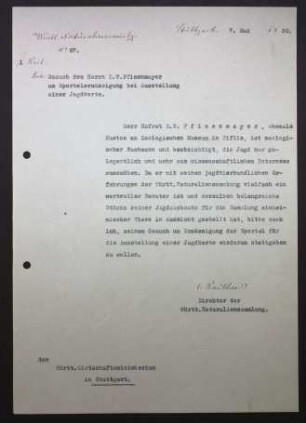 Weitere Sportelermäßigung für Eugen Wilhelm Pfizenmayer