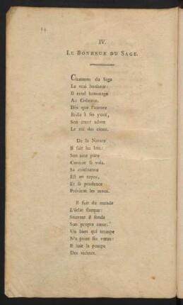 IV. Le Bonheur Du Sage
