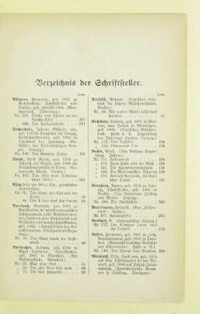 Verzeichnis der Schriftsteller