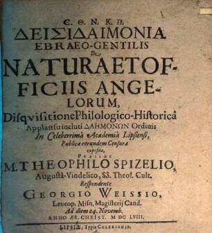 Deisidaimonia ebraeo-gentilis de natura et officiis angelorum