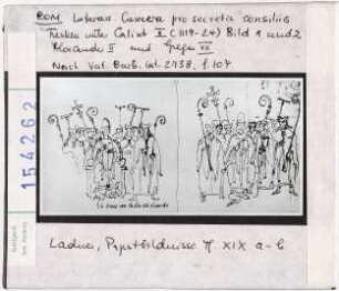 Rom: Lateran, Camera pro secretis consiliis, Fresken unter Calixt II, nach Vat. Barb. lat. 2M38, f. 104.