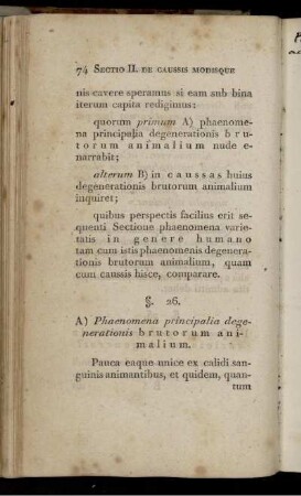 A) Phaenomena principalia degenerationis brutorum animalium