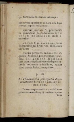 A) Phaenomena principalia degenerationis brutorum animalium