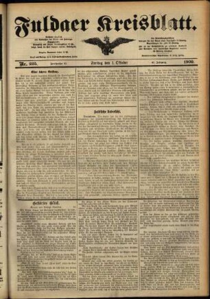 Ausgabe vom Freitag, den 01. Oktober 1909.