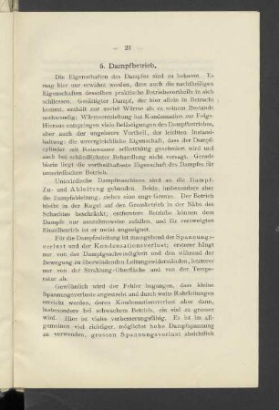 6. Dampfbetrieb.