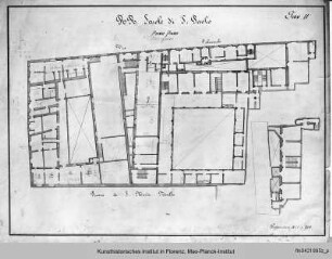 Pläne und Grundrisse der Stockwerke des Ospedale di San Paolo