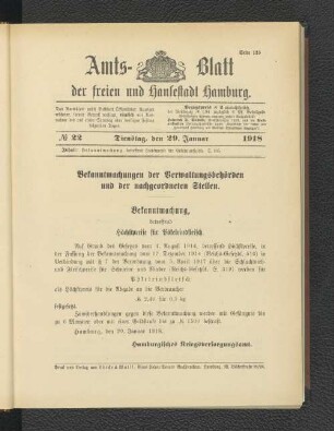 No. 22, 29. Januar 1918
