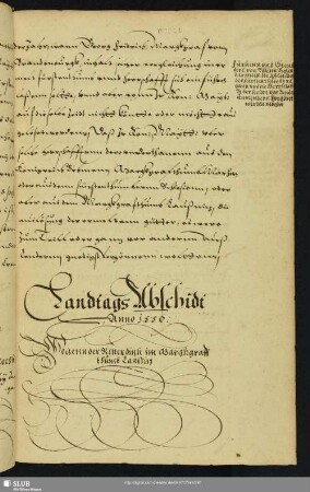 Landtags Abschidt Anno 1556