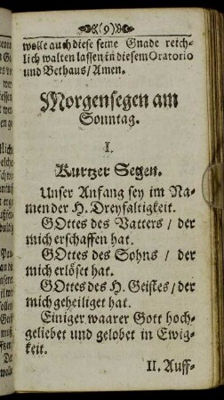 Morgensegen am Sonntag.