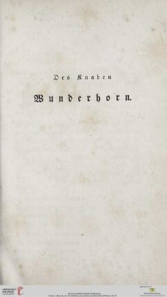 Des Knaben Wunderhorn