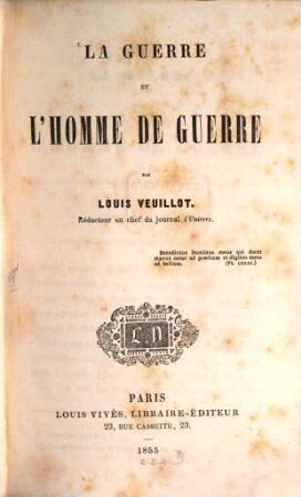 La guerre et l'homme de guerre