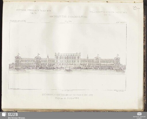 Taf. XX. Exposition Universelle De Paris En 1878. Façade Du Trocadero