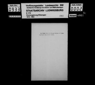 Besetzung der Oberamtsarztstelle zu Öhringen