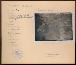 Foto einer russischen Stellung südwestlich von Klimki, beiderseits der Szkwa (Luftbild)