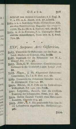 301-311, XXV. Scriptores Artis Obstetricae
