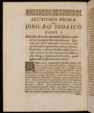 Sectio Primae De Iubilaeo Iudaico.
