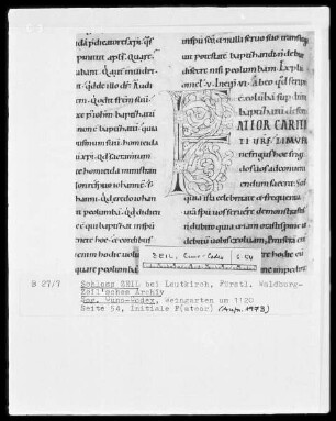 Sogenannter Cuno-Codex — Initiale F(ateor), Folio 54