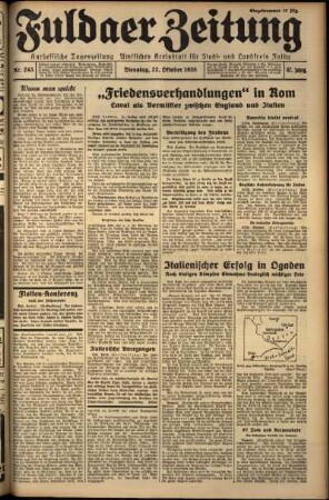 Ausgabe vom Dienstag, den 22. Oktober 1935.