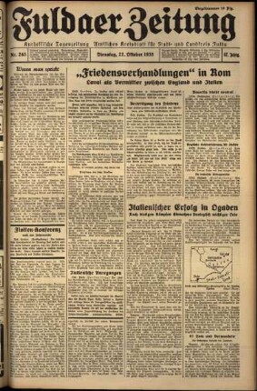 Ausgabe vom Dienstag, den 22. Oktober 1935.