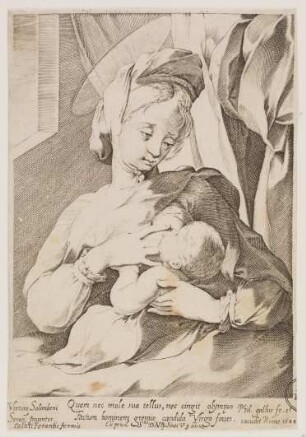 Madonna füttert das Christkind(?)
