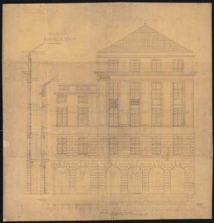Kunsthandlung Eduard Schulte, Berlin: Ansicht und 2 Schnitte 1:25