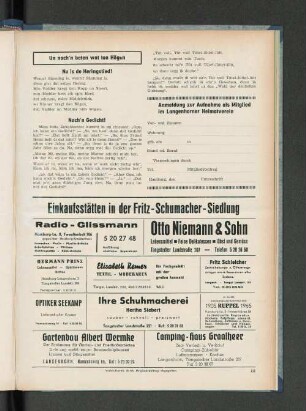 Anmeldung zur Aufnahme als Mitglied im Langenhorner Heimatverein