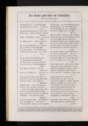 Gedicht: Der Kaiser geht über ein Schlachtfeld.