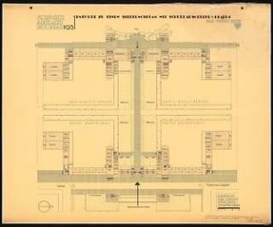Siedlungsplan mit Schulhausgruppe Schinkelwettbewerb 1931: Schulkomplex: Lageplan 1:500