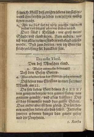 Der erste Theil. Von deß Menschen elend.