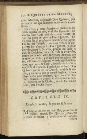 Capitulo IX. Donde se cuenta, lo que en èl se verà