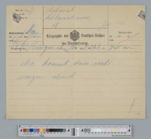 Telegramm an Richard Dehmel