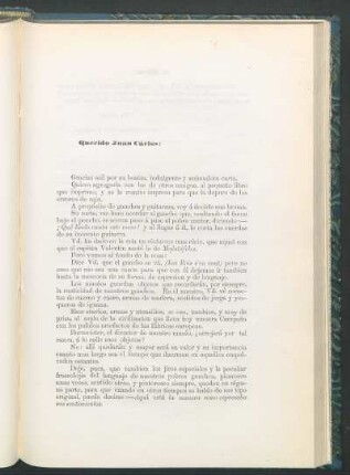 [Carta de Estanislao del Campo a Juan Cárlos Gomez]