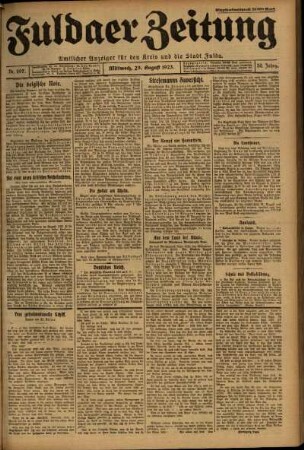 Ausgabe vom Mittwoch, den 29. August 1923.