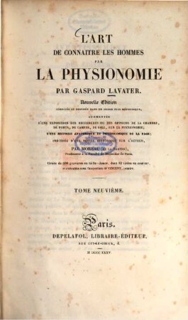 L' art de connaître les hommes par la physionomie : ornée de 600 gravures en taille-douce, 9 (1835)