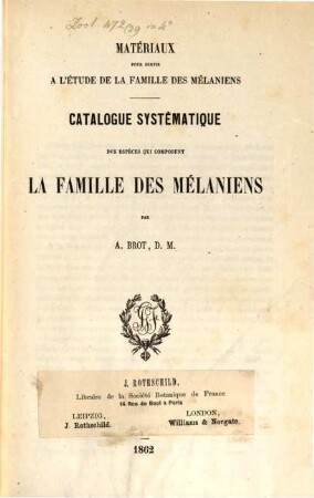 Matériaux pour servir à l'étude de la famille des Mélaniens : Catalogue systématique des espèces qui composent la famille des Mélaniens