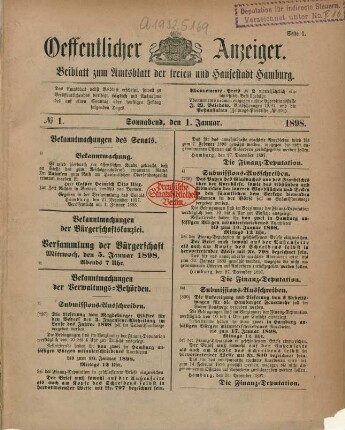 1. Januar-31. März 1898 = No. 1-76