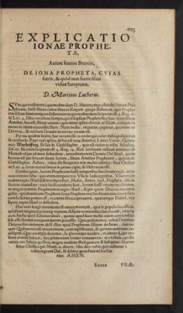 ... Explicatio Ionae Prophetae, ...