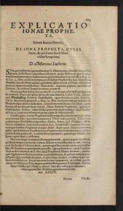... Explicatio Ionae Prophetae, ...