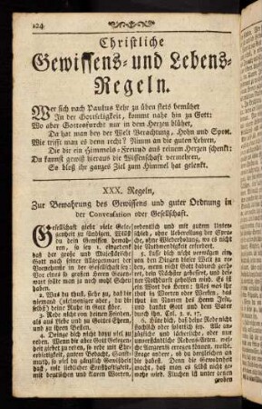 124-128, Christliche Gewissens- und Lebens-Regeln